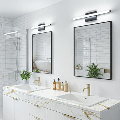 24Inch LED Bathroom Vanity Light Bar 5700K Dimmable Led Bathroom Light Over Mirror Modern Bath Wall Light Cool White ETL Certified 24W 2Pack - color: 2 Pack - Black 5700k Daylight, size: 24 Inch