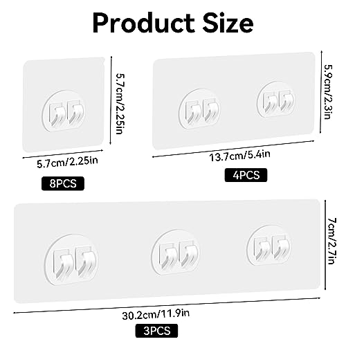 Shower Caddy Adhesive Hooks Replacement for Bathroom, No Drilling | 15 Pack, 3 Sizes, Strong Adhesive Hooks, for Bathroom Storage Shelves & Kitchen Racks Rack, Waterproof - style: Style 1