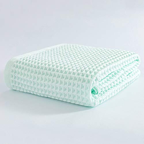 Cotton Material Waffle Bath Towel Soft Absorbent Towel for Bathroom Hotel Household Quick Drying(Green 34 x 74cm) - size: Green 34 x 74cm