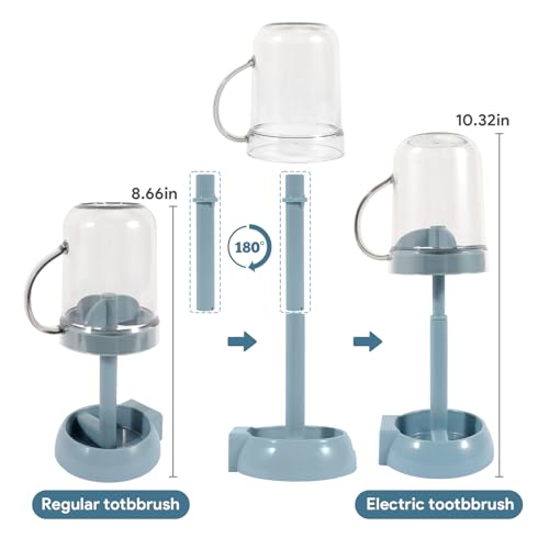 Toothbrush Stand with Cover/Cup, 3 Slots Toothbrush Holders for Bathrooms, Compatible with Toothpaste Conventional Toothbrushes Electric Toothbrushes Blue - color: Blue