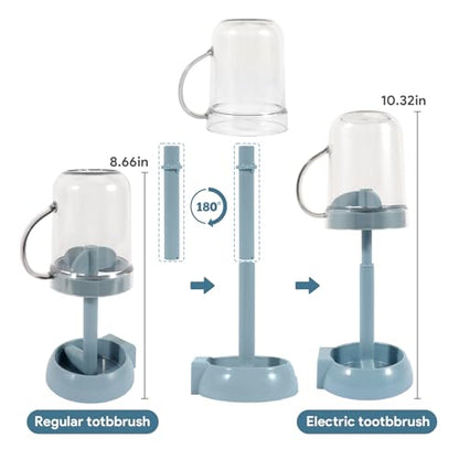 Toothbrush Stand with Cover/Cup, 3 Slots Toothbrush Holders for Bathrooms, Compatible with Toothpaste Conventional Toothbrushes Electric Toothbrushes Blue - color: Blue