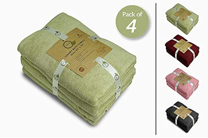 Luxury Bath Towels Set of 4 (27” x 54”) | Towels for Bathroom | Super Soft | Highly Absorbent Towels for Home, Spa, Gym (Sage Green) - color: Sage Green
