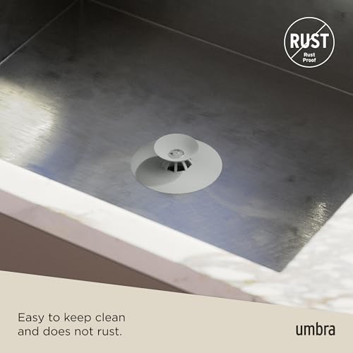Umbra Flex Hair Catcher, Dual Purpose Shower Drain Stopper, 3-Inch, Grey - color: Gray