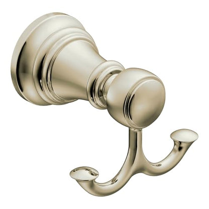 Moen YB8403NL Weymouth Double Robe Hook, Polished Nickel - color: Polished Nickel