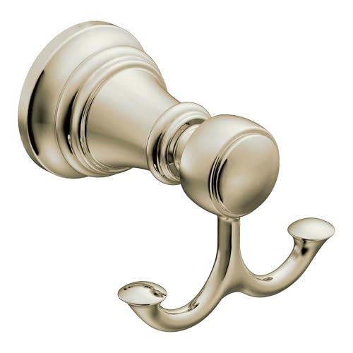 Moen YB8403NL Weymouth Double Robe Hook, Polished Nickel - color: Polished Nickel