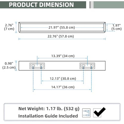 22.8" Towel Bar for Bathroom Shower, Brushed Nickel, Wall Mounted | 304 Stainless Steel, Rust-resistant Towel Holder for vanity, kitchen, Square Design with Hidden Screws, Heavy-duty Hang - color: Brushed Nickel