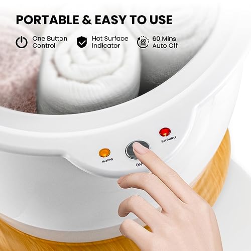 WELLHUT Towel Warmer Bucket Towel Warmers for Bathroom with Fragrance Holder, Luxury Spa Hot Towel Warmer, Towel Heater, Auto Shut Off, Holds Two 40"X70" Oversized Towels, Bathrobes, Blankets - color: White, size: 20 L