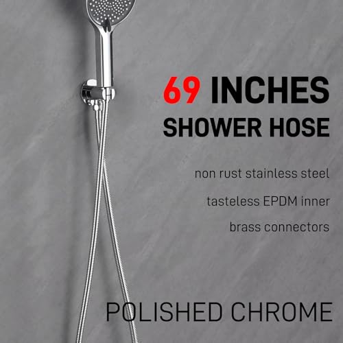 Flexible Shower Hose Stainless Steel Handheld Shower Head Attachment Hose, 69 Inch, Chrome - color: Chrome, size: 69-Inch