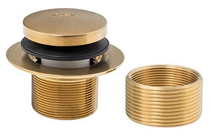 Tip-Toe Bathtub Drains Trim Set with Two-Hole Overflow Faceplate, Replacement Bath Drain Trim Kit with 2-Hole Overflow Faceplate and Universal Fine/Coarse Thread (Brushed Gold) - color: Brushed Gold