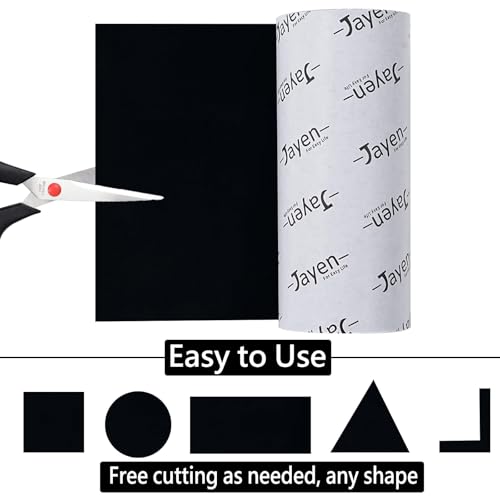 Non Slip Self Adhesive Silicone Cuttable Furniture Pads - 5x40 inch | widely used, functionality, easy to use - color: 5x40 Black
