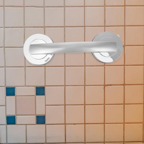 Abaodam 2pcs Bathroom Safety Grab Bars with Thickened Suction Cups, Heavy Duty Plastic Suction Handles for Elderly, Removable Assist Handles for Slippery Areas and Kitchen Use