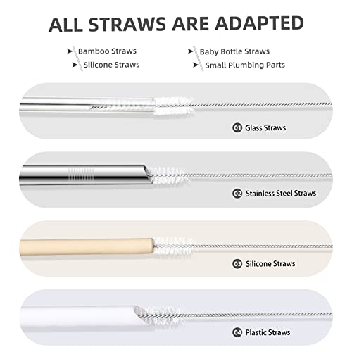 9-Piece Straw Cleaner Brush Kit - for Stanley Mug 40, 30, 20 oz, (3-Size) Extra Long Pipe Cleaners, Straw Cleaning Brush for Tumbler, Sippy Cup, Bottle and Tube