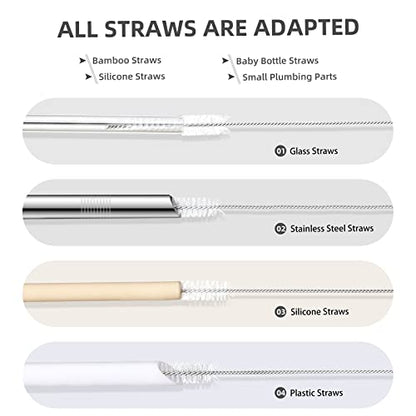 9-Piece Straw Cleaner Brush Kit - for Stanley Mug 40, 30, 20 oz, (3-Size) Extra Long Pipe Cleaners, Straw Cleaning Brush for Tumbler, Sippy Cup, Bottle and Tube