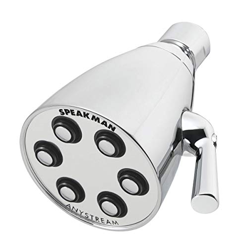 Speakman S-2252 Signature Icon Anystream Adjustable High Pressure Shower Head-2.5 GPM Solid Brass Replacement Bathroom Showerhead, Polished Chrome Finish - color: Polished Chrome, size: 2.5 GPM, style: Transitional