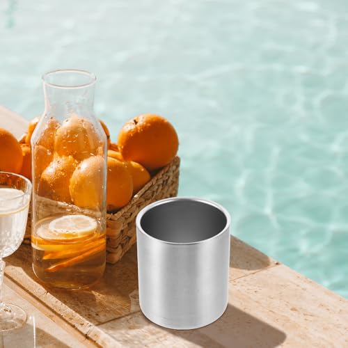 DOITOOL Toothbrush Holder for Bathroom, 304 Stainless Steel Toothbrush Tumbler Cup Water Cup Beverages Beer Cup for Home Party Travel (Silver, 300ml)
