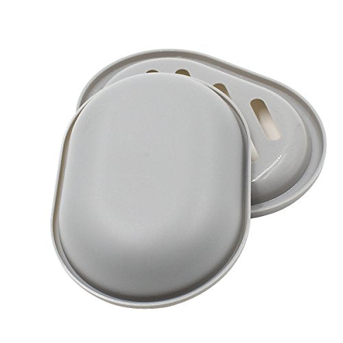 Topsky 2-Pack Soap Dish with Drain, Soap Holder & Saver, Easy Cleaning, Dry, Stop Mushy Soap (Gray) - color: Grey