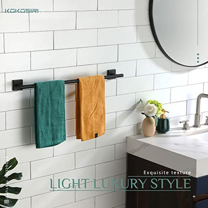 KOKOSIRI Towel Rail Bathroom Towel Bars Matte Black 20 Inch Towel Holder for Bath Cabinet Kitchen Wall Mount Stainless Steel B4005BK-L20 - color: Matte Black, size: 20-Inch