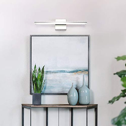 LED Vanity Light Bar 20 Inch Bathroom Light Fixtures 12W Over Mirror Lighting Chrome Vanity Lights Fixtures Modern Bathrooms Lamps Acrylic Bath Wall Light Fixtures - color: Chrome, size: 20 Inch