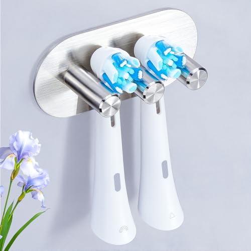 Electric Toothbrush Head Holder, Toothbrush Holders Wall Mounted, Adhesive Tooth Brush Head Holder Organiser, Electric Toothbrushs Holder, Shower Tooth Brushing Holder (Silver, Small) - color: Silver, size: Small