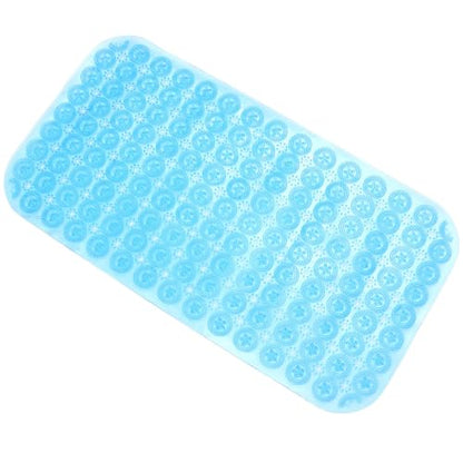 Balacoo PVC Bubbles Suction Bath Non-Slip Strong Cups with Mat Massage Blue for Safe Shower Tub Bathroom Bathing