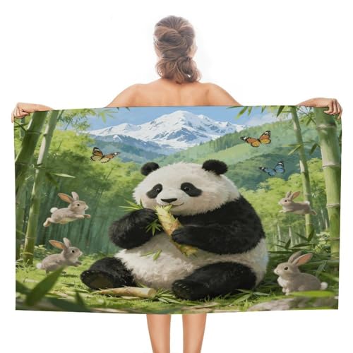 Bamboo Sea Wonderland Bath Towel Stylish Double-Faced Pile Travel Towel Soft Absorbent Beach Towel for Pool Swim Sports Camping Adults Gift 51X31 Inch