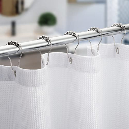 Titanker Shower Curtain Hooks Rings, Rust-Resistant Metal Shower Curtain Hooks for Bathroom Shower Rods Shower Hooks Shower Rings for Curtain - Set of 12, Nickel - color: Nickel