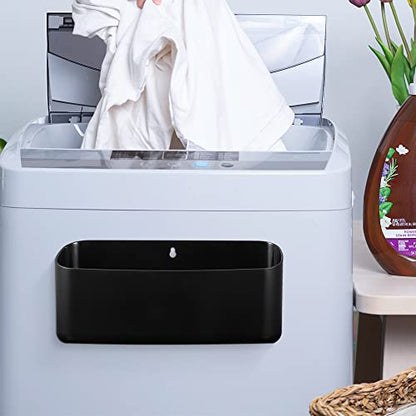 Picowe Magnetic Laundry Storage, Large Lint Holder Bin for Laundry Room, Space-Saving Trash Container Hanging on Dryer, Washer or Wall Mount Trash Bin, M - Black - size: M - Black