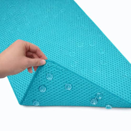 Bathtub Mat Non Slip, Bath Mat for Tub Non Slip, Tub Mat Extra Large 36 x 17 in, Bathtub Mat with Suction Cups & Drain Holes, Soft Foam, Machine Washable, Sea Blue - color: Sea Blue