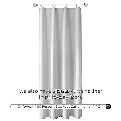 DriftAway Thermal Insulated 100 Percent Darkening Blackout Curtain Liner 2 Panels Each Liner Size 50 Inch by 80 Inch Rings Included Off White Panel - size: 50"W x 80"L (Pack of 2)