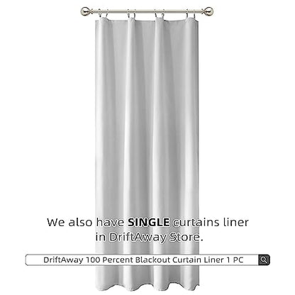 DriftAway Thermal Insulated 100 Percent Darkening Blackout Curtain Liner 2 Panels Each Liner Size 50 Inch by 80 Inch Rings Included Off White Panel - size: 50"W x 80"L (Pack of 2)