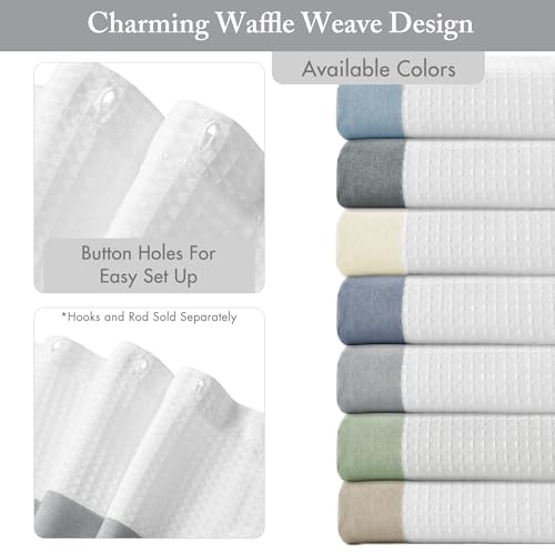 Madison Park Spa Waffle Weave Stall Shower Curtain, 36 x 72, Grey | Striped, Pieced Fabric Design, 3M Scotchgard Moisture Management, Hotel Quality, Modern, for Bathroom, OEKO-TEX Certified - color: Stripe Grey, size: 36"W x 72"L (Pack of 1)