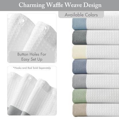 Madison Park Spa Waffle Weave Stall Shower Curtain, 36 x 72, Grey | Striped, Pieced Fabric Design, 3M Scotchgard Moisture Management, Hotel Quality, Modern, for Bathroom, OEKO-TEX Certified - color: Stripe Grey, size: 36"W x 72"L (Pack of 1)