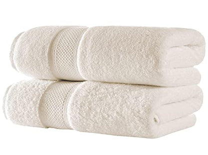 BAGNO MILANO Turkish Towels Hotel-Spa Towel Set, 100% Turkish Cotton | Ultra Soft Plush Absorbent Towels Set (Cream, Bath Towel Set of 2) - color: Cream, size: Bath Towel Set of 2