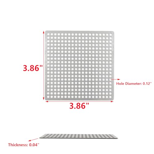 MY MIRONEY Stainless Steel Shower Drain Cover Replacement | Square Floor Drain Cover for Bathroom Floor, 3-6/7 Inch