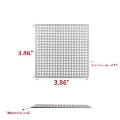 MY MIRONEY Stainless Steel Shower Drain Cover Replacement | Square Floor Drain Cover for Bathroom Floor, 3-6/7 Inch