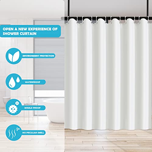 Small Shower Curtain Liner Ipx4 Waterproof, Soft Narrow Stall 47x71 Inch,RV Travel Trailer - Camper Shower Curtain with 8 Hooks and 4 Bottom Magnets/White - size: 47"W x 71"L (Pack of 1)