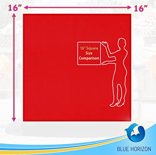 Blue Horizon Microfiber Cleaning Towels, Pack of 24, Ultra Soft Plush Washcloth, All Purpose Premium Microfiber Detailing Cleaning Cloths Reusable Shop Towels (16" x 16", Red) - color: Red