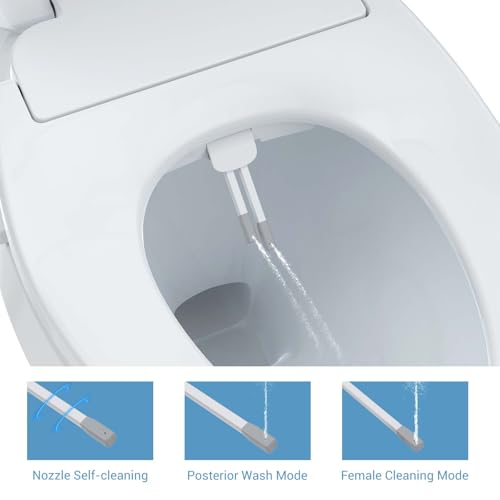 Bidet Toilet Seat, Electric Bidet, Warm Water with Air Dryer, Heated Seat, Slow Close Lid, Night Light, Remote Control, Bidet Attachment - color: Elongated (Electric)