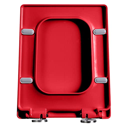 Toilet Seat Quick Release with Soft Close and Removable Hinges, Bathrooms Square is Easy to Clean and Install
