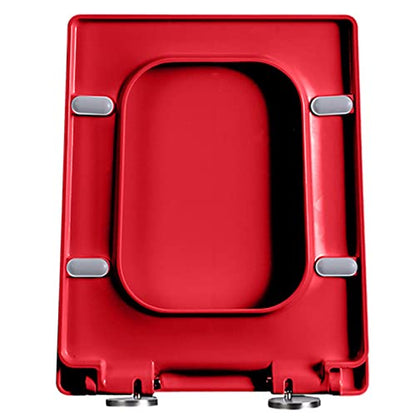 Toilet Seat Quick Release with Soft Close and Removable Hinges, Bathrooms Square is Easy to Clean and Install