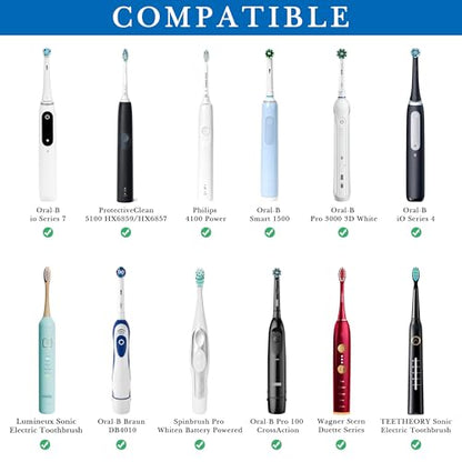 Linkidea Wall Mount Electric Toothbrush Holder for Bathroom, 2 Slots Aluminum Alloy Power Toothbrush Hanger, Self Adhesive Brush Organizer Compatible with Oral-B iO Series (Black)