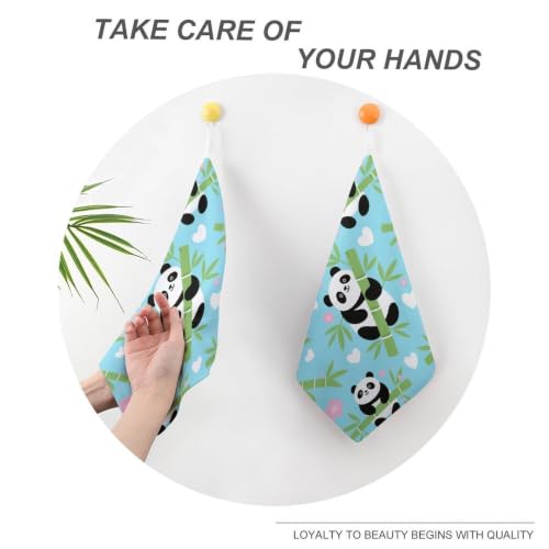 Panda Bamboo, Quick Dry Hand Towel with Hanging Loop for Gym | Absorbent Microfiber Bathroom Towel, Fast Drying Kitchen Towel, Soft Wash Cloth for Pool Bath Shower Fitness Travel, 12 Inch - size: 4PCS