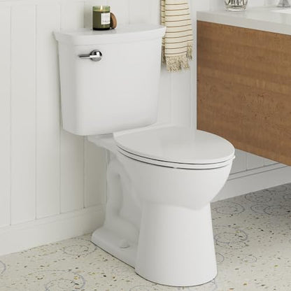 American Standard Contemporary VorMax Elongated Toilet Seat, White | Soft Close Toilet Seat: Includes Quick Release Hinges, Easy to Lift, EverClean Antimicrobial | 5055A65C.020
