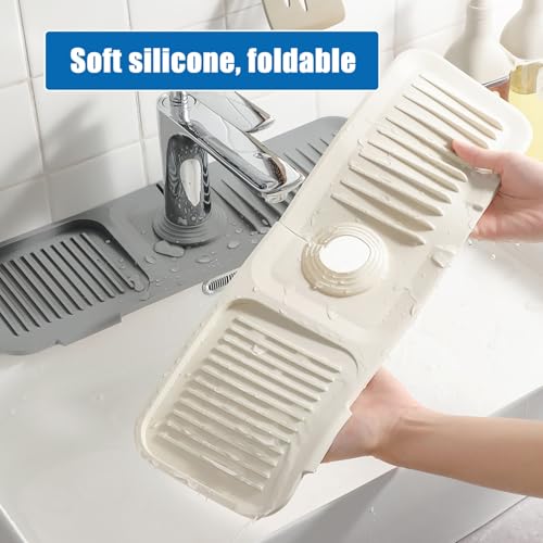 Kitchen Sink Faucet Mats, Faucet Protectors and Drain Mats, Kitchen Sink Sponge Holders, Kitchen Sink Area Drainboards, Kitchen Sink Mats(Clear,17.7x3.9in) - color: Clear, size: 17.7x3.9in