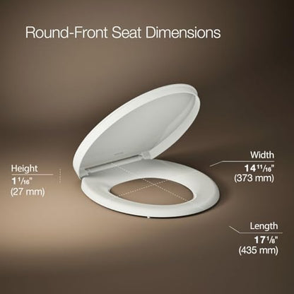 KOHLER K-26802-NY Impro ReadyLatch Quiet Close Round Toilet Seat, Soft Close Lid, Compatible with Round Toilets, Dune (Pack of 2) - color: Dune, size: Round (Pack of 2)