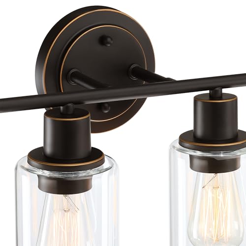 4-Light Oil Rubbed Bronze Bathroom Lighting Fixtures Over Mirror 4-Light Bathroom Vanity Light Oil Rubbed Bronze Vanity Wall Sconce Over Sink - color: Oil-Rubbed Bronze, size: 4-Light