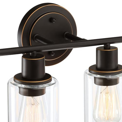 4-Light Oil Rubbed Bronze Bathroom Lighting Fixtures Over Mirror 4-Light Bathroom Vanity Light Oil Rubbed Bronze Vanity Wall Sconce Over Sink - color: Oil-Rubbed Bronze, size: 4-Light