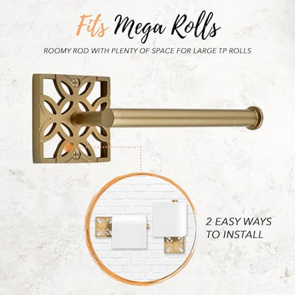 Autumn Alley 5-Piece Bathroom Hardware Set – Antique Gold (Muted, Brushed Finish – Not Shiny), Wall Mounted Towel Bar, Towel Ring, Toilet Paper Holder & Robe Hooks, Bathroom Accessories Set Complete - color: Antique Gold (Muted)