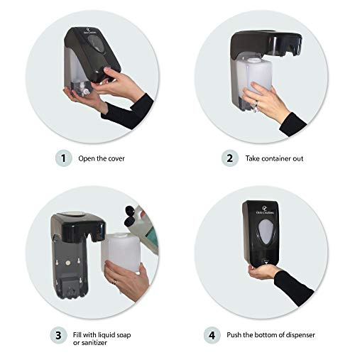 Manual Soap and Hand Sanitizer Dispenser, Soap/Lotion/Gel, Wall Mount, 1000ml/33oz. Commercial or Residential - White - color: White