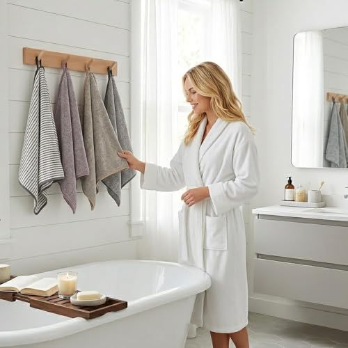 3 Pack Microfiber Hand Towels for Bathroom, Ultra Soft & Super Absorbent | Quick Dry Washcloths, 14x30 Inch Small Towel Set for Bathroom, Gym, Yoga, Kitchen, Face, Guest Room, Spa